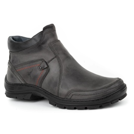 Olivier Herren Winter Lederstiefel 352MP grau