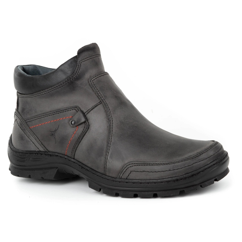 Olivier Herren Winter Lederstiefel 352MP grau