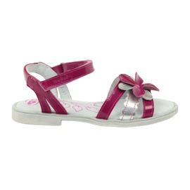 Kinder-Ledersandalen mit Blume Ren But 4166 rosa grau
