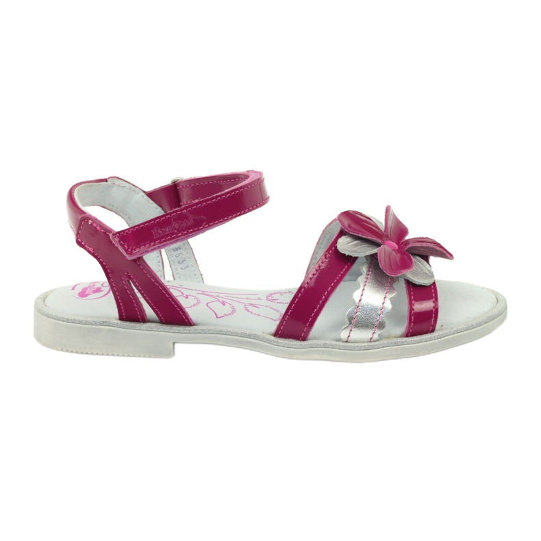 Kinder-Ledersandalen mit Blume Ren But 4166 rosa grau