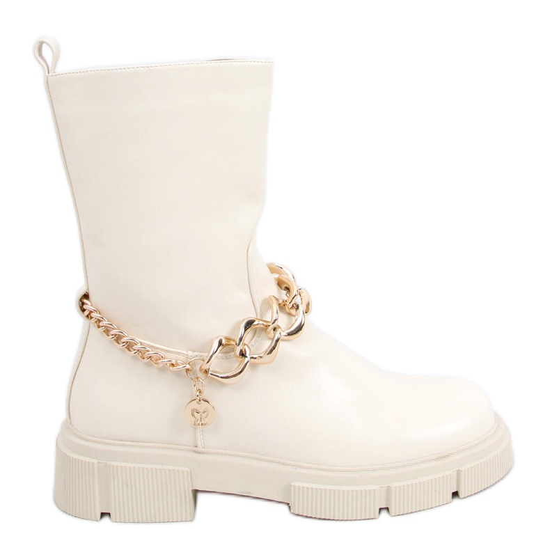 Stiefel mit abnehmbarer Kette Lome Beige