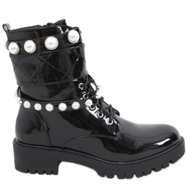 Lackierte Taschen mit Beni Black Perlen schwarz