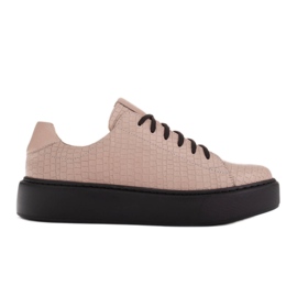 Marco Shoes Sneakers aus hellem Nappaleder beige
