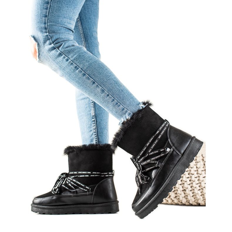 W. Potocki Schwarze Schneestiefel Potocki