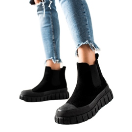 TRENDI Stylische Chelsea-Boots auf der Plattform schwarz