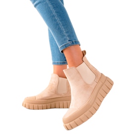 TRENDI Stylische Chelsea-Boots auf der Plattform beige