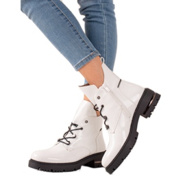 Modische Schnür-Worker von Sergio Leone weiß