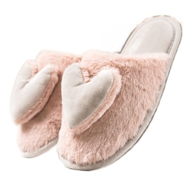 TRENDI Hausschuhe mit Herz rosa