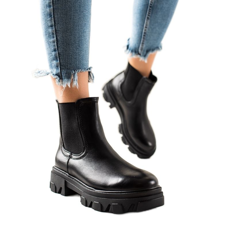 Seastar Modische Chelsea-Boots auf der Plattform schwarz