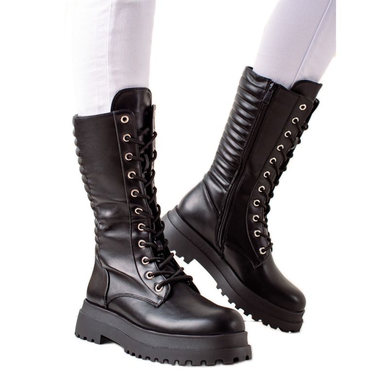 Seastar Schwarze Stiefel mit Öko-Leder