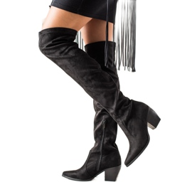 Laura Mode Stiefel mit niedrigem Absatz schwarz