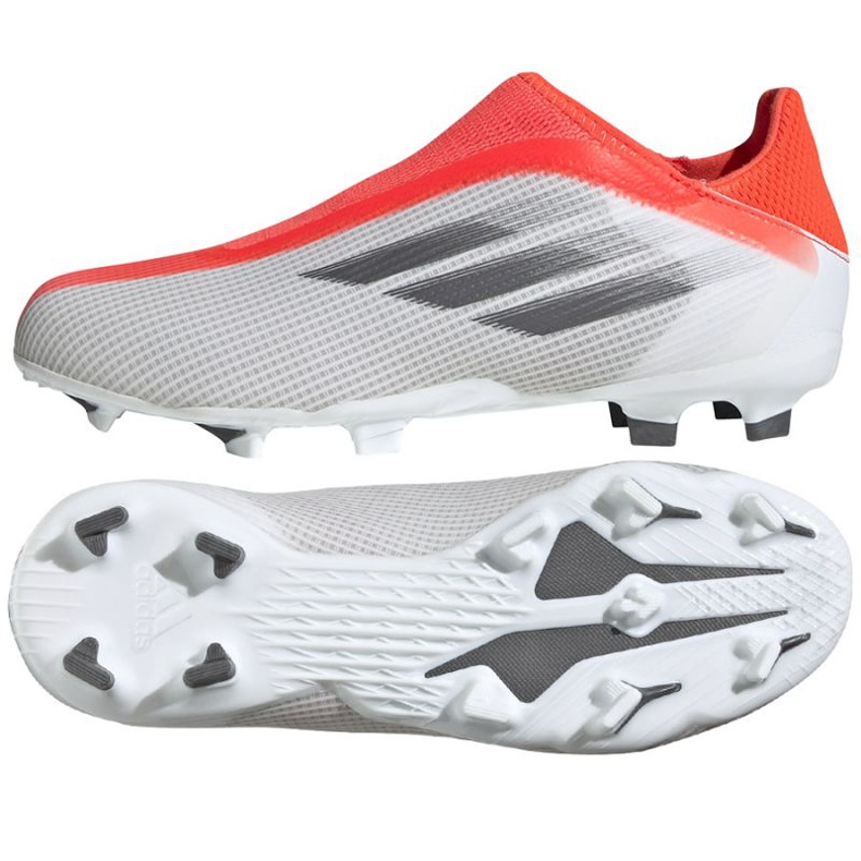 Adidas X Speedflow.3 Ll Fg Jr FY3256 Fußballschuhe rot, weiß-grau orangen und rottöne