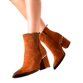 W. Potocki Stiefel auf einem breiten Potocki-Pfosten braun