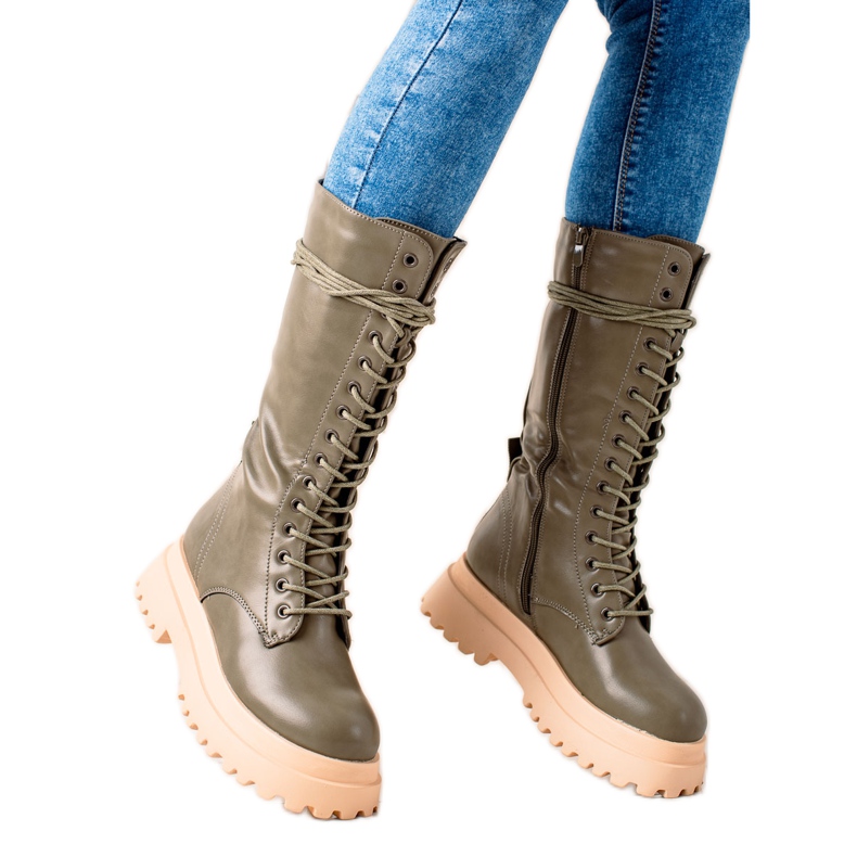 Seastar Hohe Stiefel mit Öko-Leder khaki grün