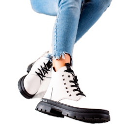 Filippo Ankle Boots zum Schnüren mit Plateau weiß