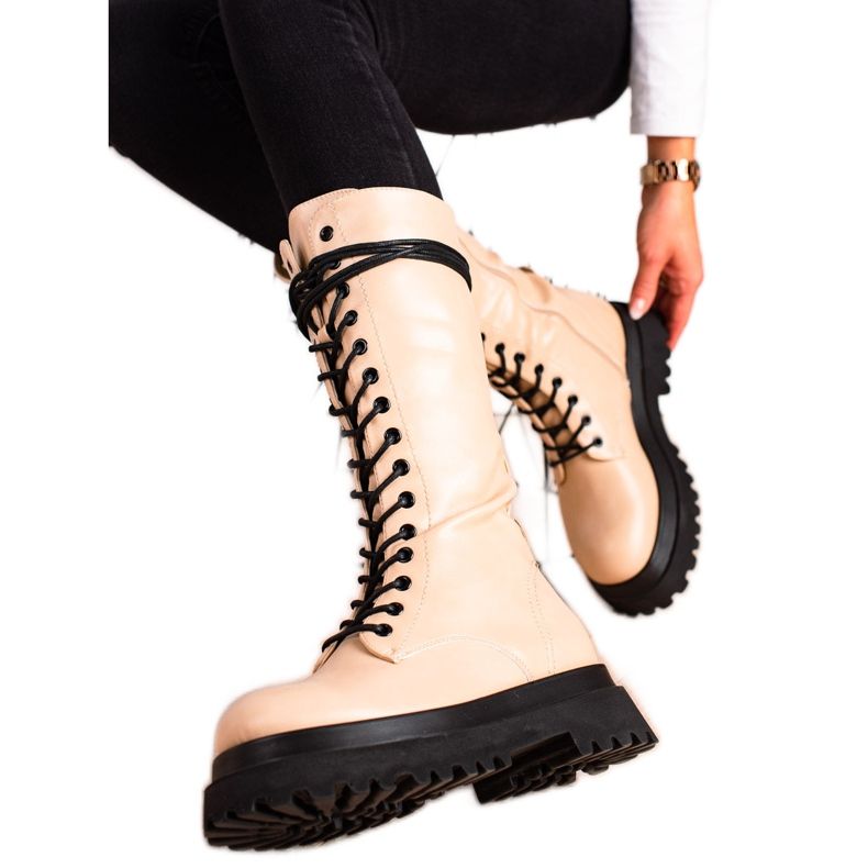 Seastar Hohe Stiefel mit Öko-Leder beige