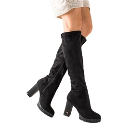 Queentina Modische Stiefel mit hohen Absätzen schwarz