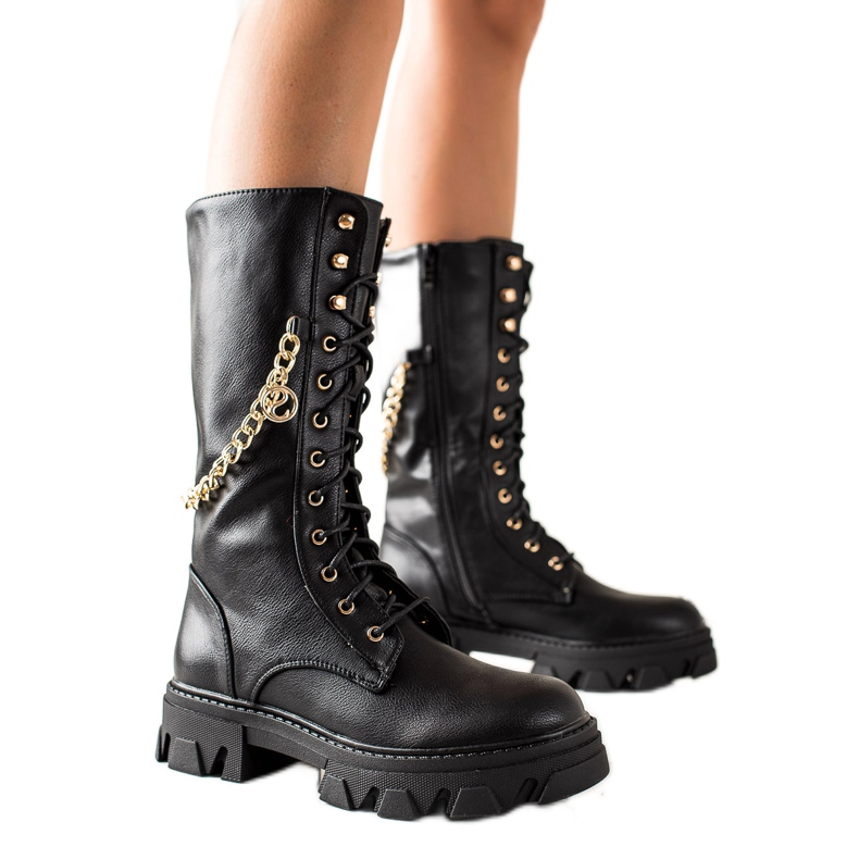 Seastar Schwarze Stiefel mit Kette