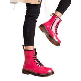 Filippo Isolierte Trapper-Stiefel aus Leder rosa