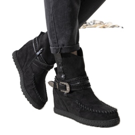 Schwarze Damen isolierte Stiefel im Stil von Boho Hanson