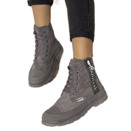 Graue warme Damenstiefel Goris