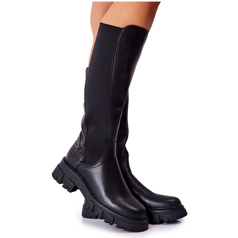 Sergio Leone Lederstiefel mit schwarzem Ampine-Reißverschluss