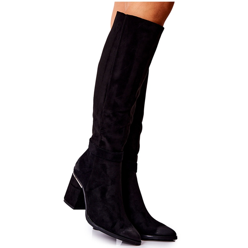 POTOCKI Wildlederstiefel auf einer Bar Black Corises schwarz