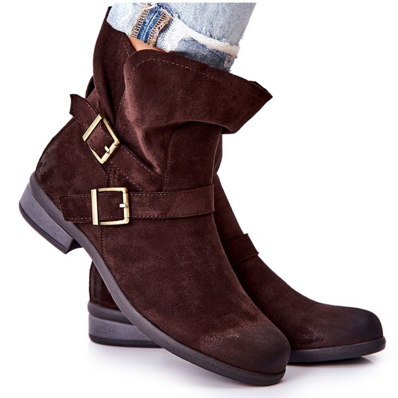 POTOCKI Wildlederstiefel mit Schnallen Braun Renisse