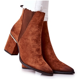 POTOCKI Braune Coriseis Wildlederstiefel mit hohem Absatz