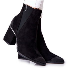 POTOCKI Schwarze Stiefel aus Wildleder mit Absatz Coriseis