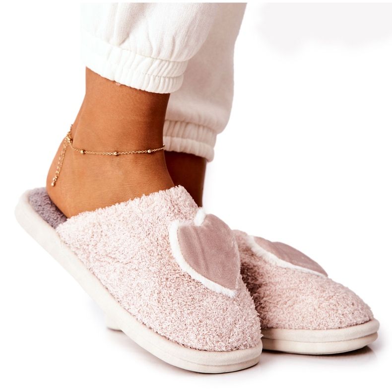 Beige Heartbeat Hausschuhe für Damen grau