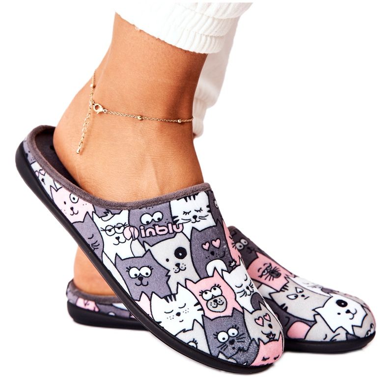 Inblu Hausschuhe Befado Hausschuhe Katzen 155D200 Grau