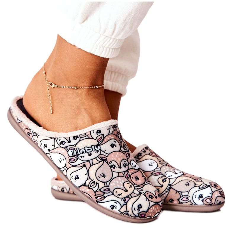 Inblu Hausschuhe Befado Rehwild 155D203 Beige braun