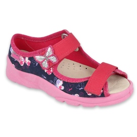 Befado Kinderschuhe 869X145 marineblau rosa