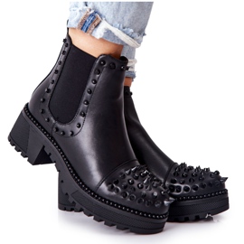 PG1 Schwarze Comonis Jodhpur-Stiefel mit Jets