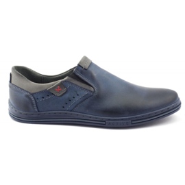 Polbut Herrenschuhe Slipper 401 marineblau grau