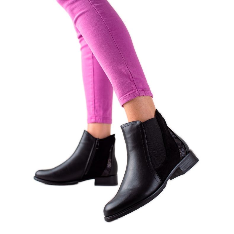 Lucky Shoes Klassische schwarze Stiefel