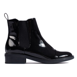TRENDI Elegant lackierte Chelsea Boots schwarz
