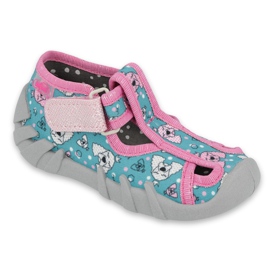 Befado Kinderschuhe 190P100 blau rosa grau