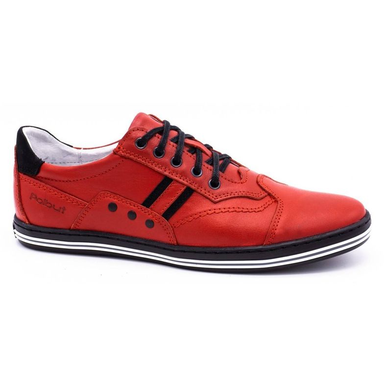 Polbut Casual Herrenschuhe 1801L rot mit schwarz