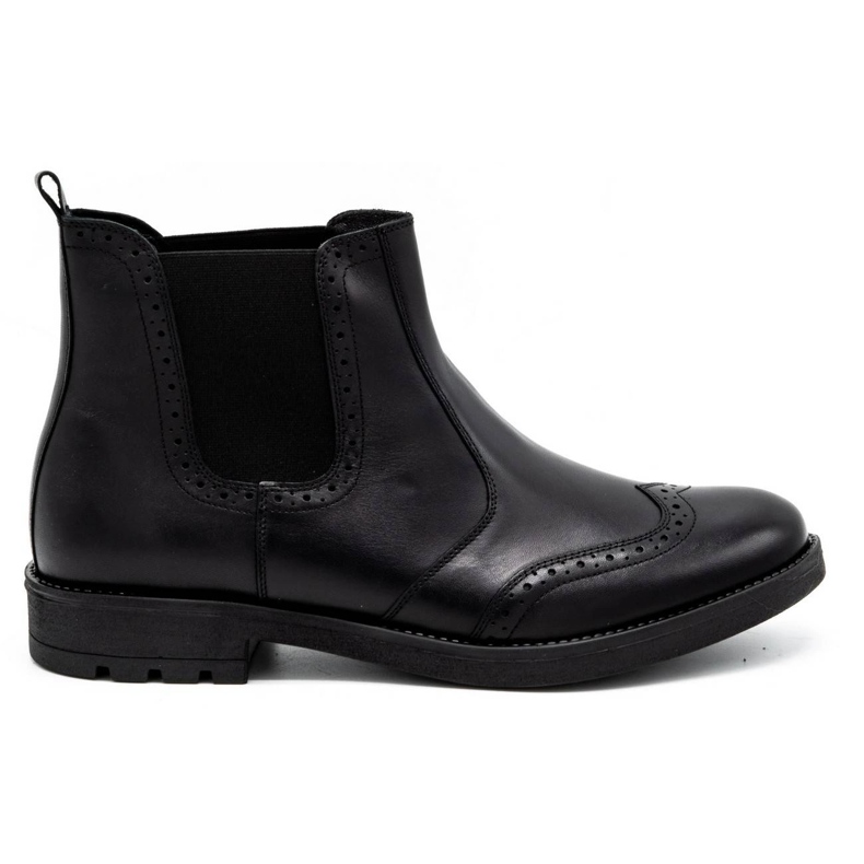 Olivier Herren Chelsea Boots, Leder Brogues 7003KB schwarz