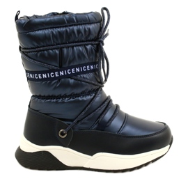 Kinder Schneestiefel Miss Evento Waterproof 21DZ23-4325 schwarz marineblau