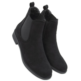 Klassische Damen Chelsea Boots Musse Schwarz