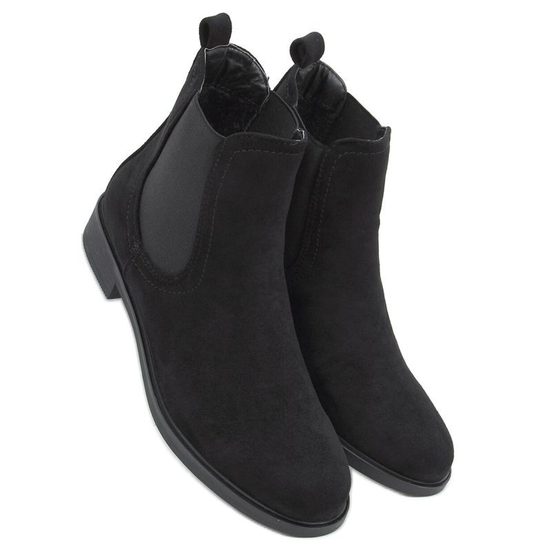 Klassische Damen Chelsea Boots Musse Schwarz