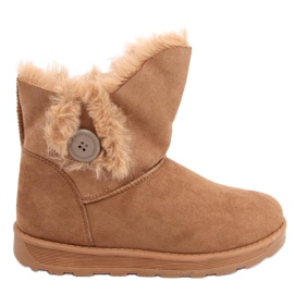 Schneestiefel mit Knopf Niki Camel braun
