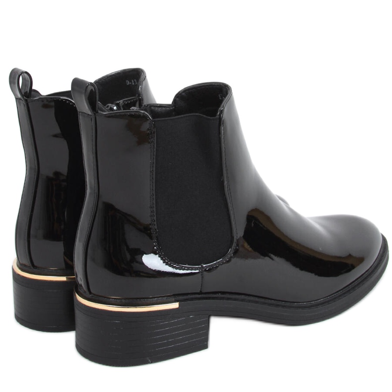 Lackierte Damen Chelsea Boots Petit Black schwarz