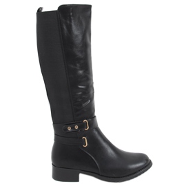 Miko Black Damen Reitstiefel schwarz