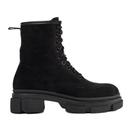 Schwarze Wildleder-Trapper