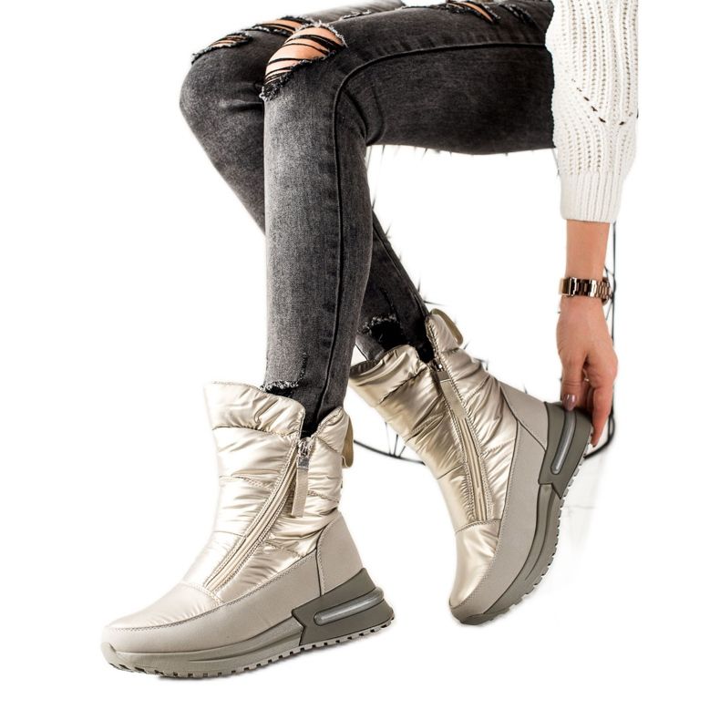 Weide Lässige silberne Schneestiefel silber-