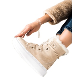 TRENDI Stylische beige Schneestiefel